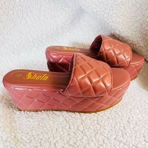 SHEIN Quilted Flatform Slipper Mule(New)